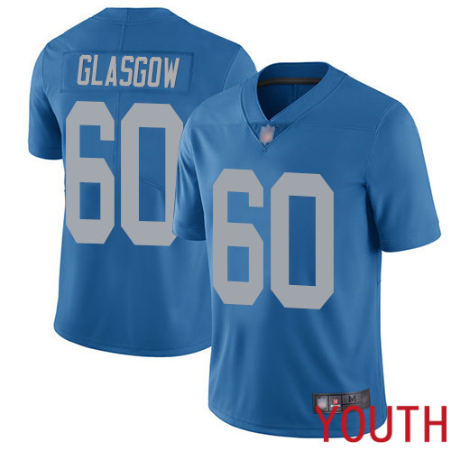 Detroit Lions Limited Blue Youth Graham Glasgow Alternate Jersey NFL Football #60 Vapor Untouchable->youth nfl jersey->Youth Jersey